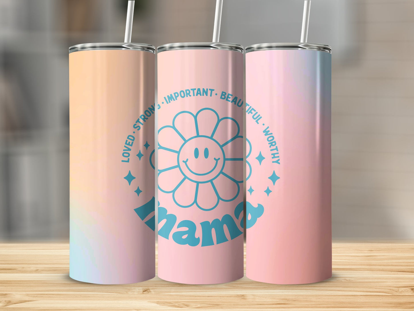 Smiley Face Mama Stainless Steel Tumbler