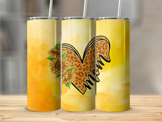 Mom Sunflower Heart Stainless Steel Tumbler