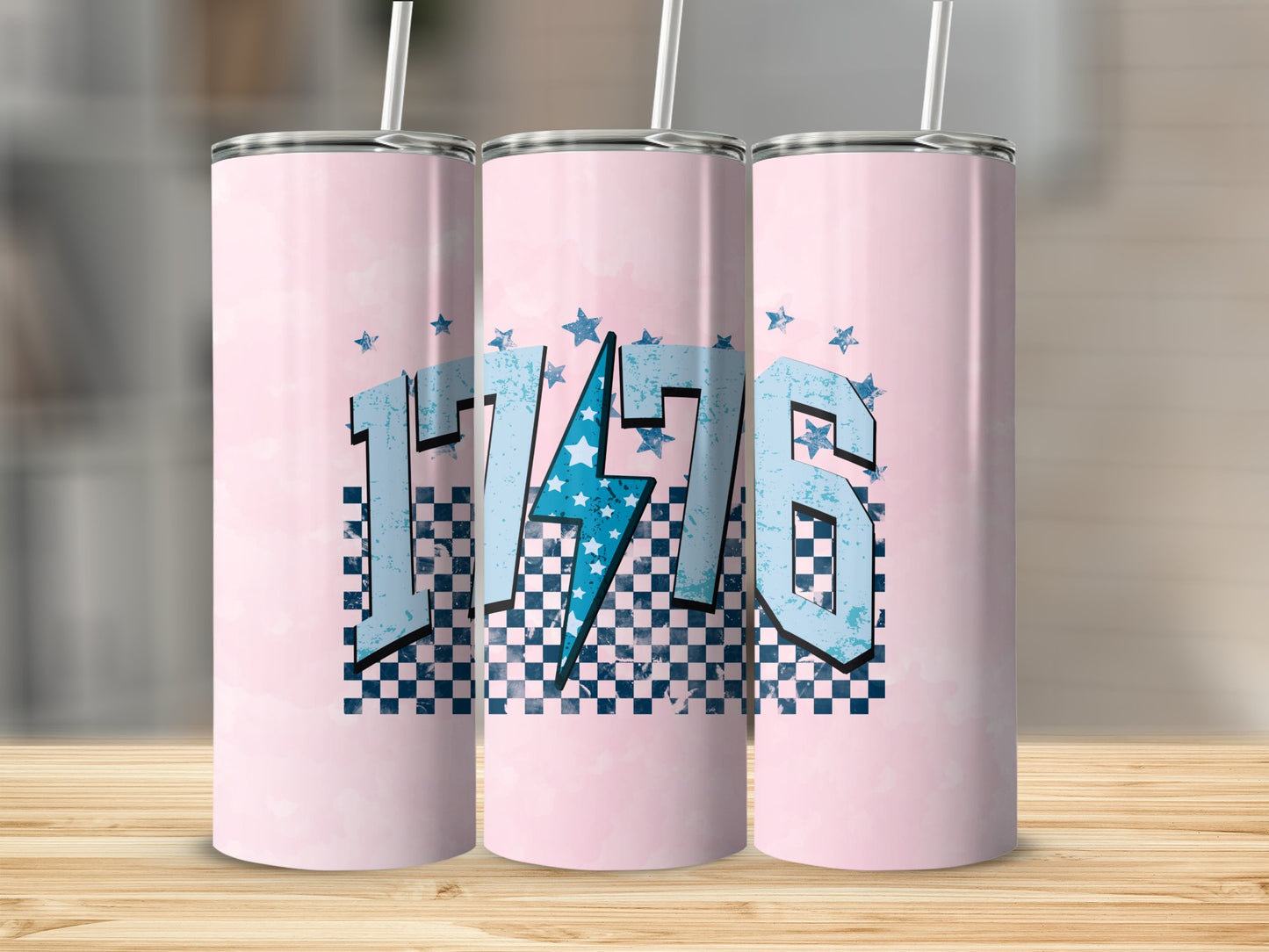 Checkered 1776 Stainless Steel Tumbler