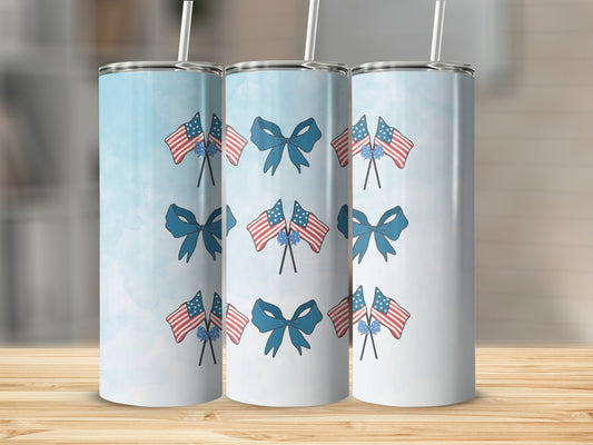 American Flags & Bows Stainless Steel Tumbler