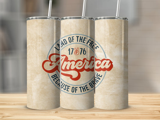 Land of the Free Stainless Steel Tumbler