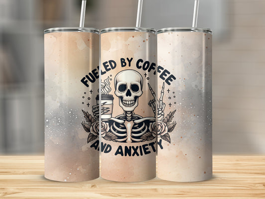 Fueled by Coffee & Anxiety Stainless Steel Tumbler