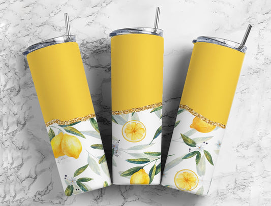 Split Gold design-Lemon Stainless Steel tumbler