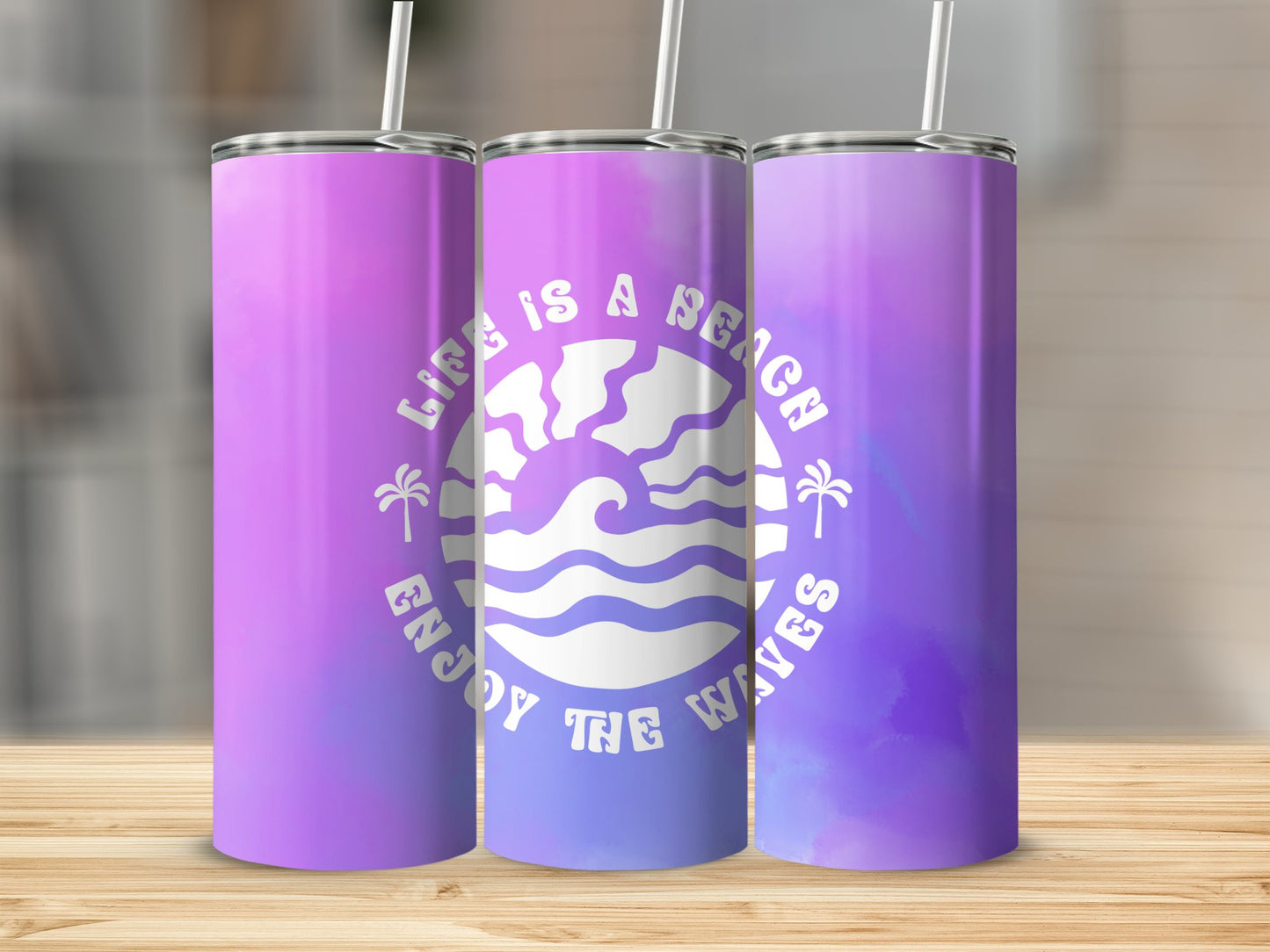 Life is a Beach, Enjoy the Waves Stainless Steel Tumbler