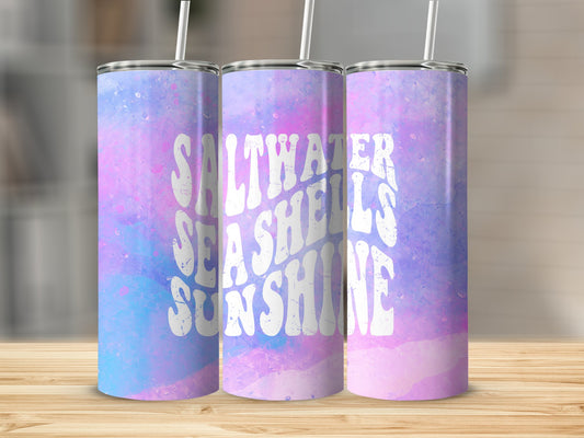 Salt Water, Sea Shells & Sunshine Stainless Steel Tumbler