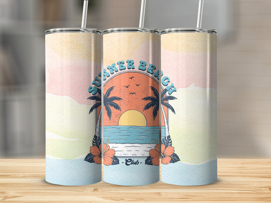 Summer Beach Club Stainless Steel Tumbler