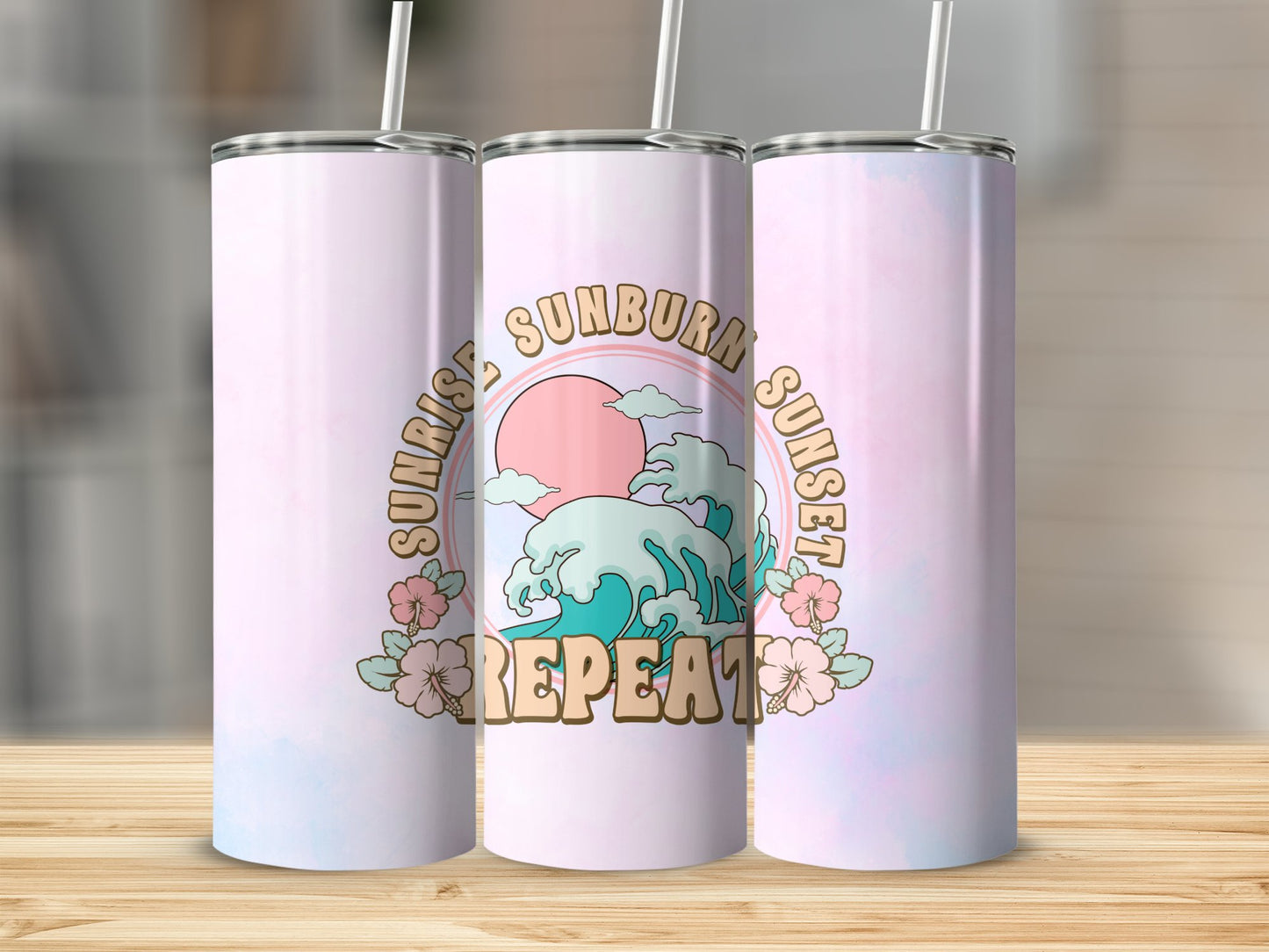 Sunrise, Sun Burn, Sunset Repeat Stainless Steel Tumbler