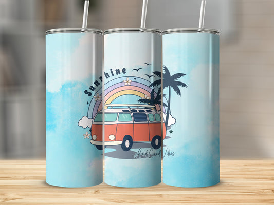 Sunshine and Good Vibes Stainless Steel Tumbler