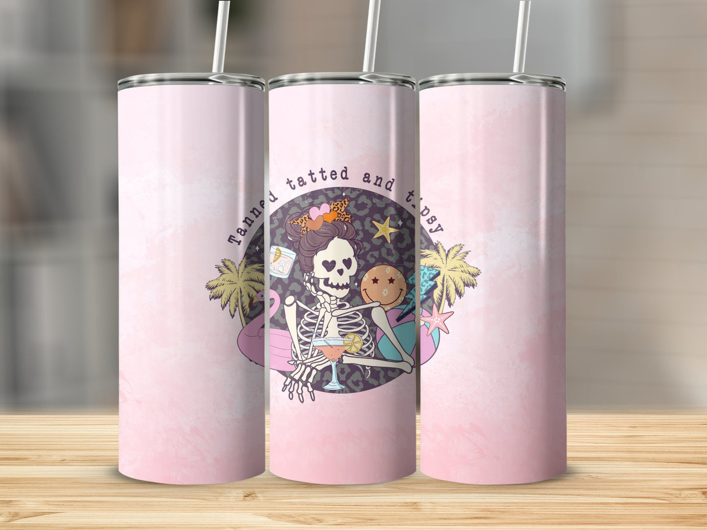 Tanned, Tatted & Tipsy Stainless Steel Tumbler