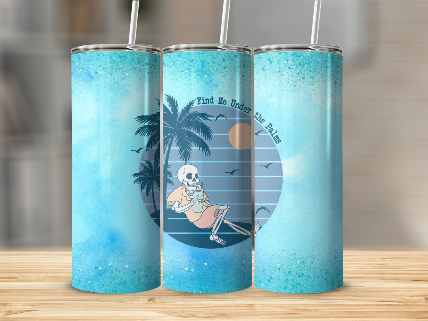 Find Me Under The Palms Stainless Steel Tumbler