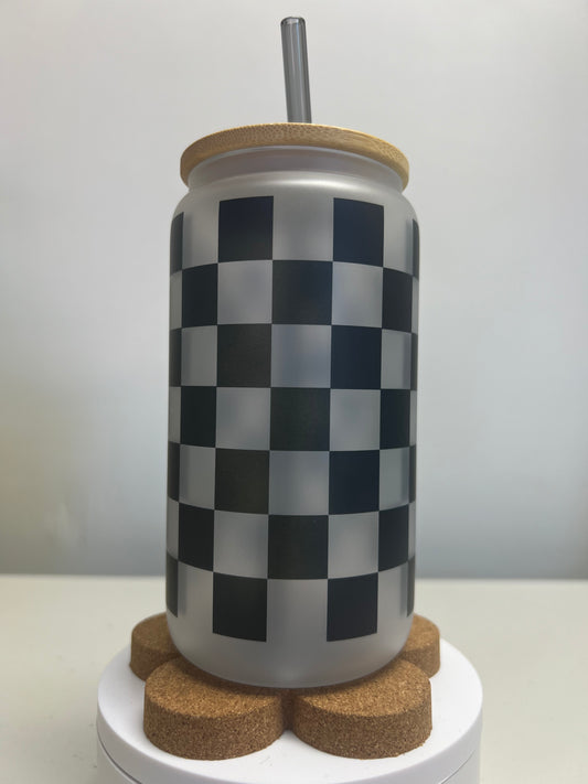 Black Checkered Glass