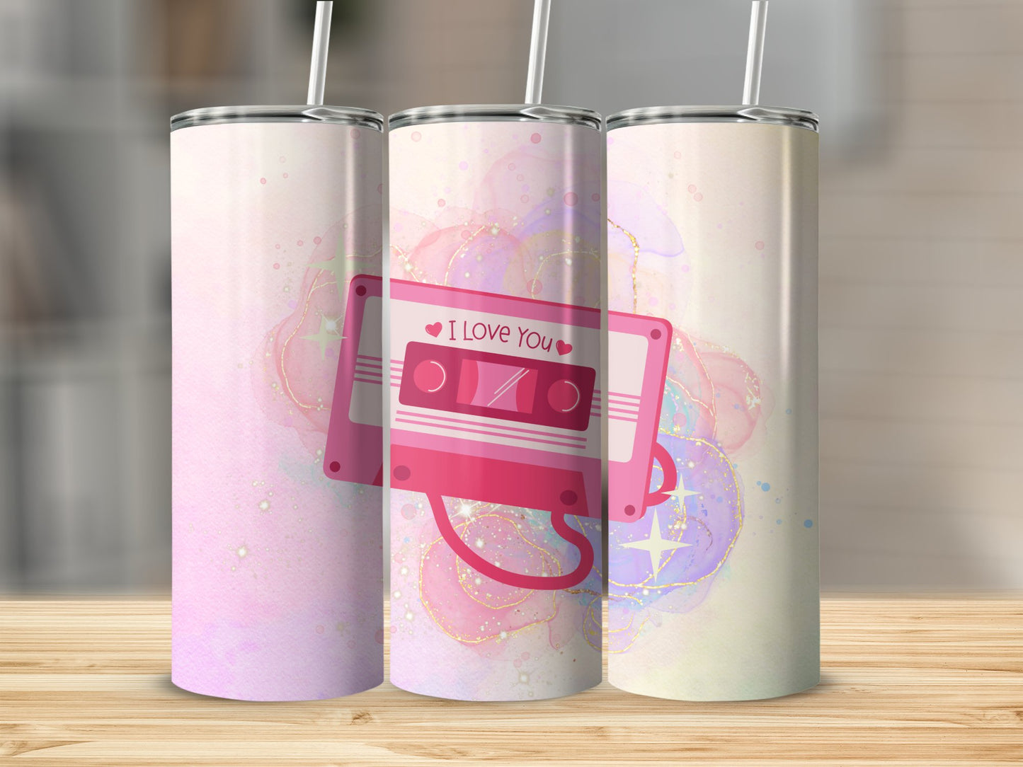 I Love You Cassette Tape Stainless Steel Tumbler