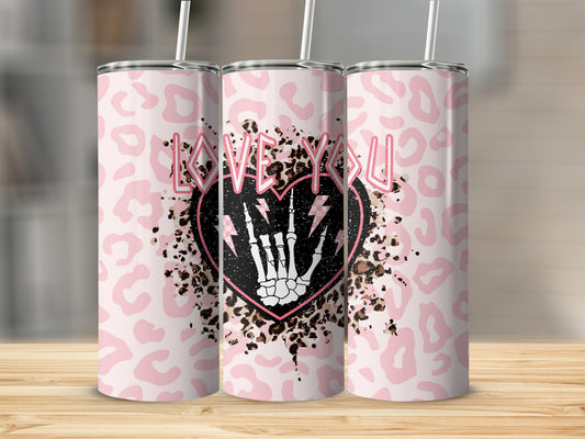 Love You Skeleton Hand Stainless Steel Tumbler