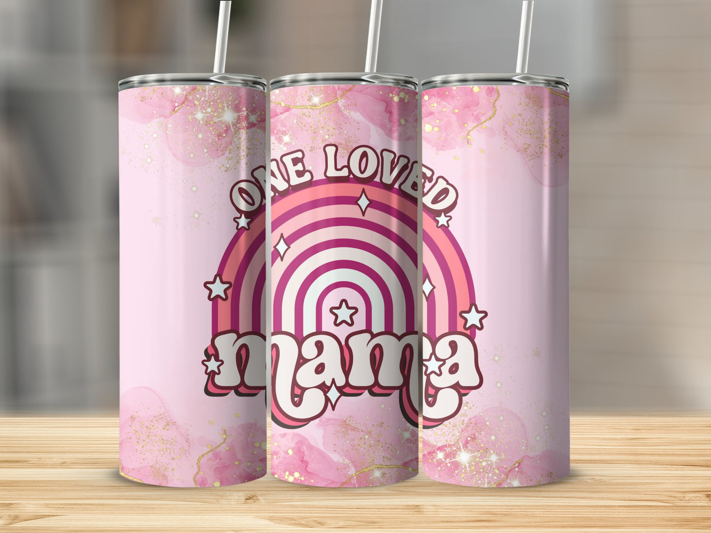 One Loved Mama Rainbow Stainless Steel Tumbler