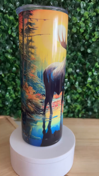 Moose in River Stainless Steel Tumbler