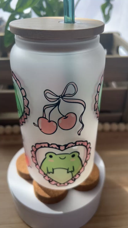 Coquette Frog Frosted Glass