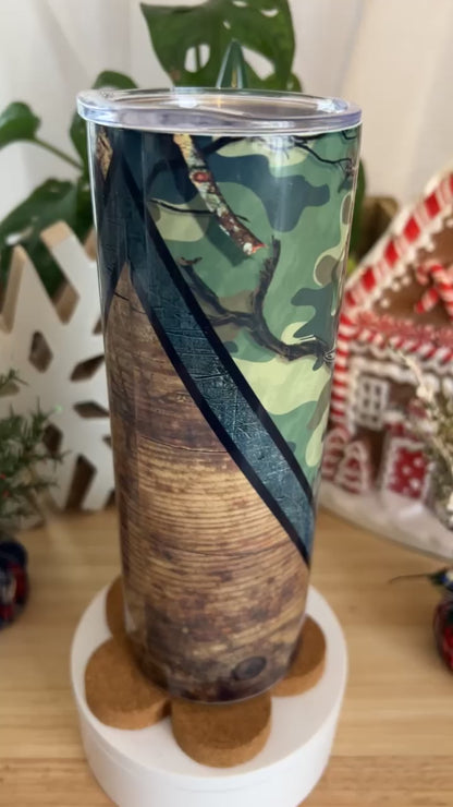 Camo/ Buck with Flag Stainless Steel Tumbler