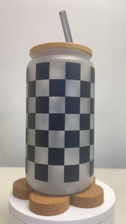 Black Checkered Glass