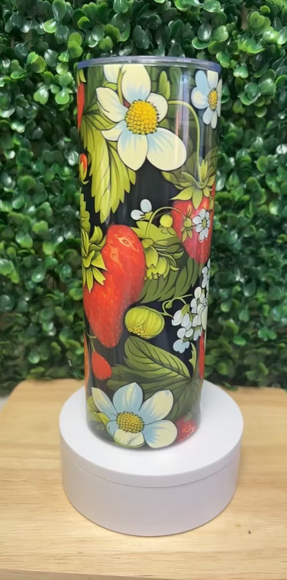 Strawberries on the Vine Stainless Steel Tumbler