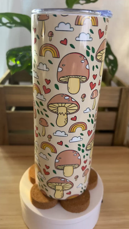 Rainbow Mushroom Stainless Steel Tumbler