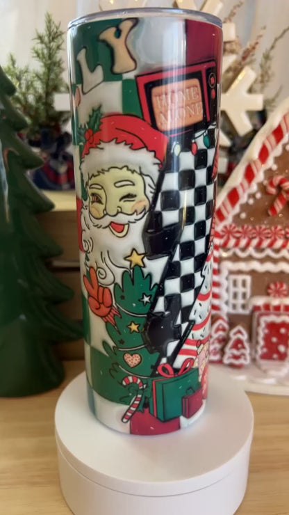 Holly Jolly Santa Stainless Steel Tumbler