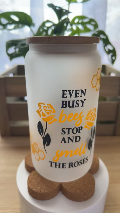 Busy Bee Frosted Glass