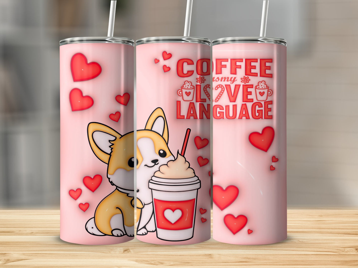 Corgi Coffee is my Love Language Stainless Steel Tumbler