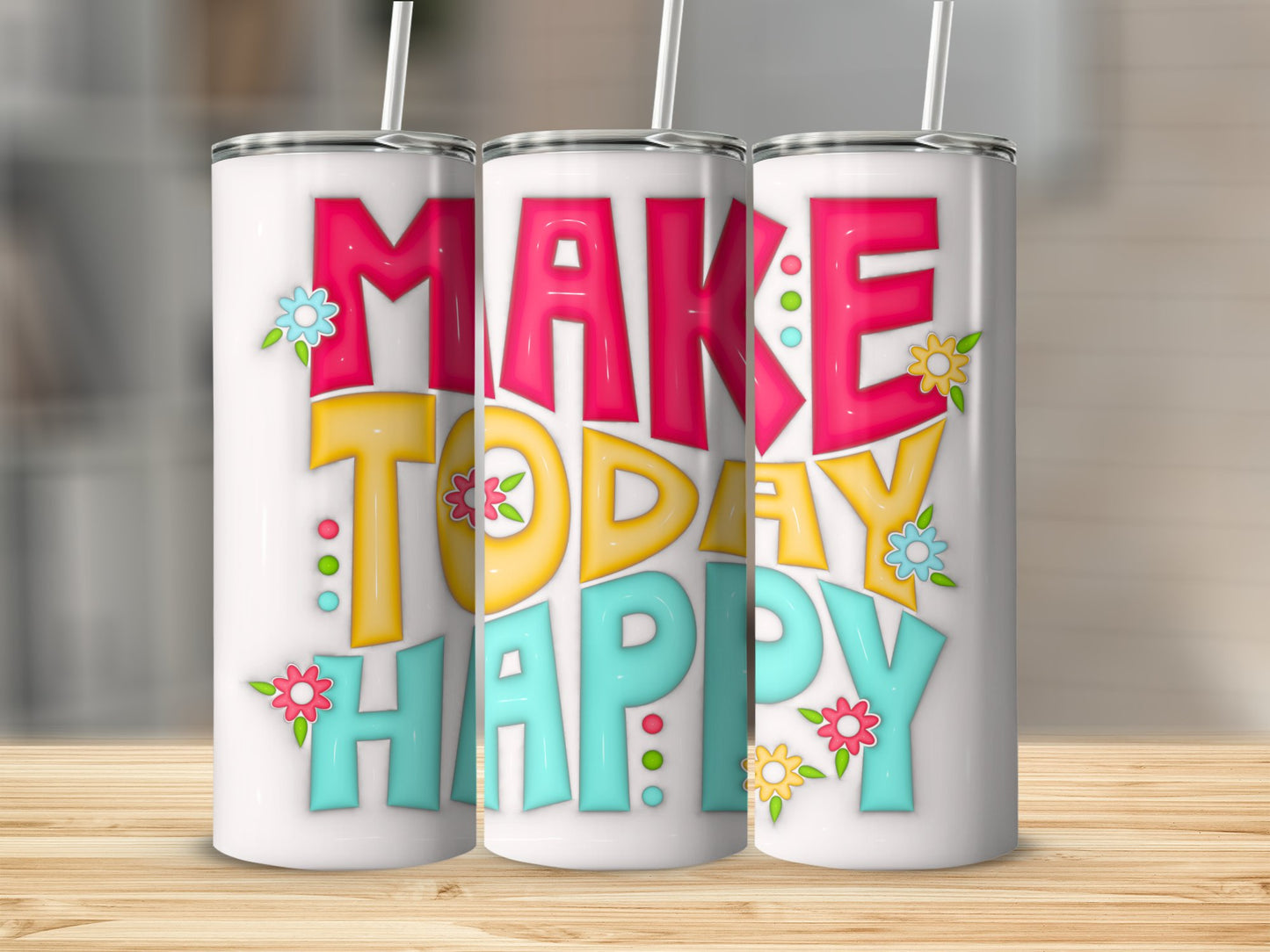 Make Today Happy Stainless Steel Tumbler