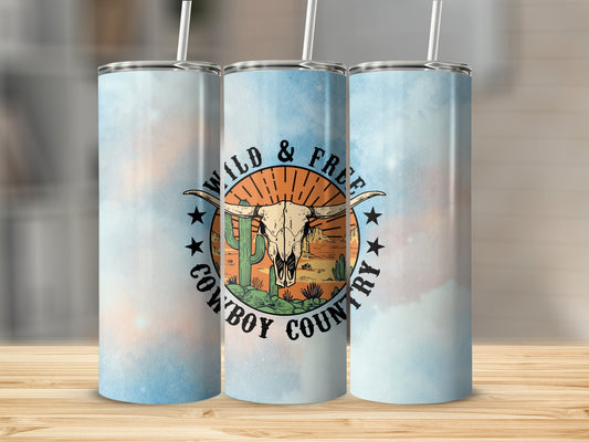 Wild & Free Cowboy Country Stainless Steel Tumbler